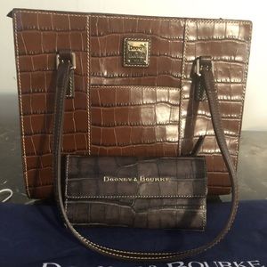 Crocodile Brown Dooney and Burke Bag and Wallet.